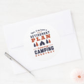 Funny Retirement Camping and Hiking Ronde Sticker (Envelop)