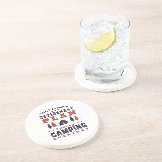 Funny Retirement Camping and Hiking Zandsteen Onderzetter (Zijkant)