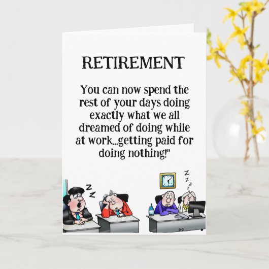 Funny Retirement Card Kaart (Gele Bloem)