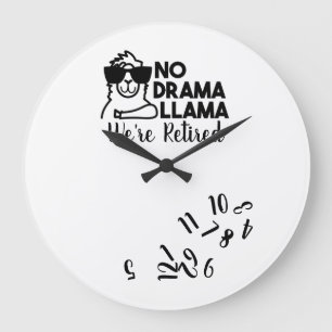 Funny Retirement Clock No Drama Llama Personalized Grote Klok