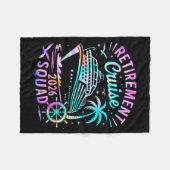 Funny Retirement Cruise 2026 Squad Tie Dye Retired Fleece Deken (Voorkant (Horizontaal))