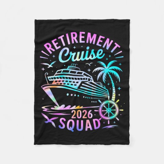 Funny Retirement Cruise 2026 Squad Tie Dye Retired Fleece Deken (Voorkant)