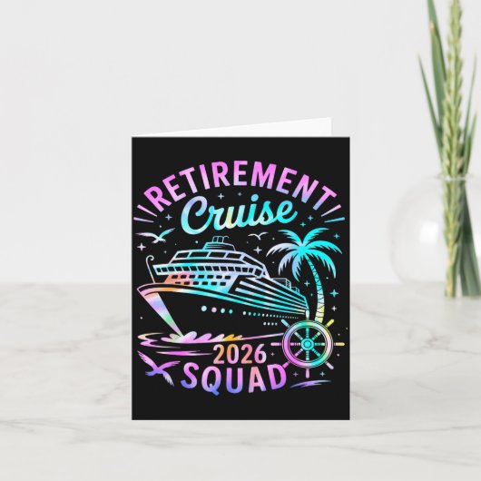Funny Retirement Cruise 2026 Squad Tie Dye Retired Kaart (Voorkant)