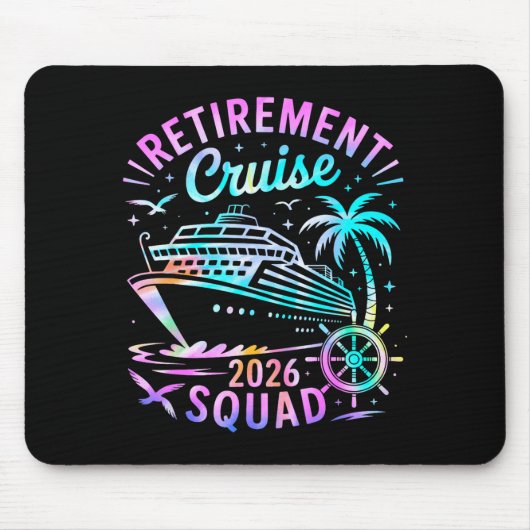 Funny Retirement Cruise 2026 Squad Tie Dye Retired Muismat (Voorkant)