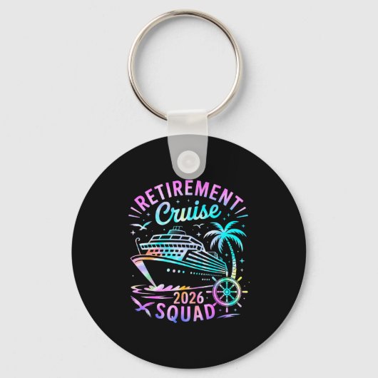 Funny Retirement Cruise 2026 Squad Tie Dye Retired Sleutelhanger (Voorkant)
