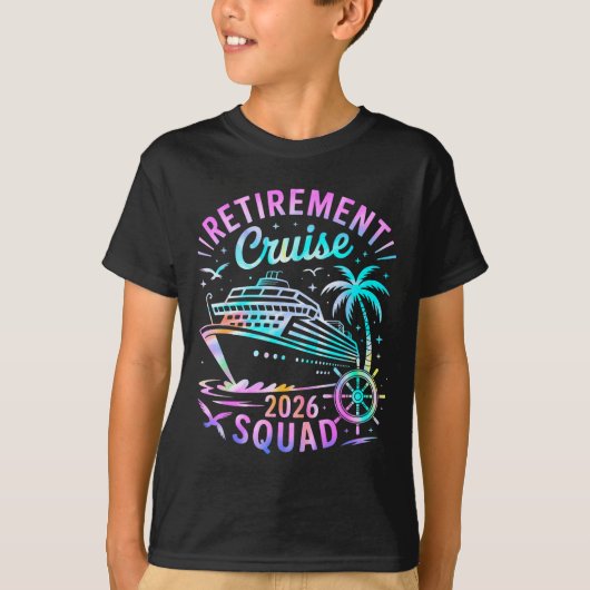 Funny Retirement Cruise 2026 Squad Tie Dye Retired T-shirt (Voorkant)