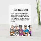 Funny Retirement for Seniors Card Kaart (Voorkant)