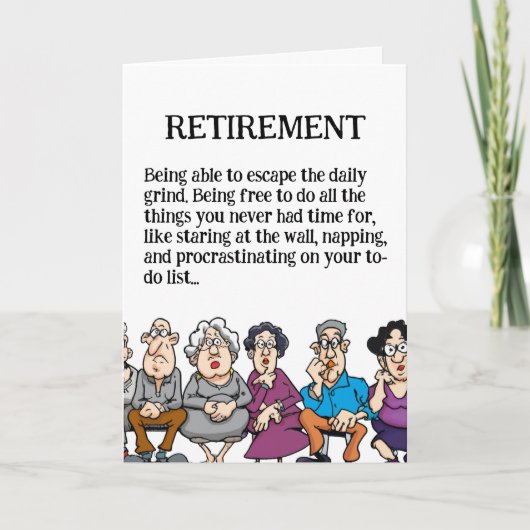 Funny Retirement for Seniors Card Kaart (Voorkant)
