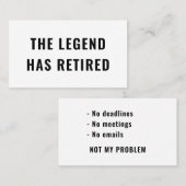 Funny Retirement Gag Humor de Legende heeft gepens Visitekaartje (Voorkant / Achterkant)