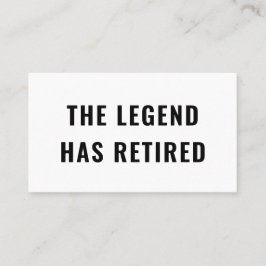 Funny Retirement Gag Humor de Legende heeft gepens Visitekaartje