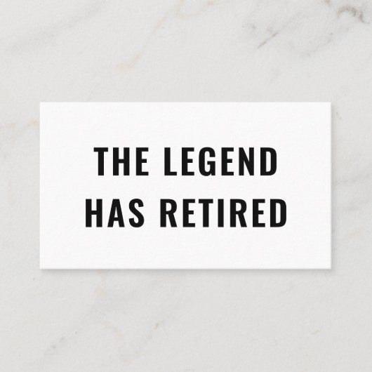 Funny Retirement Gag Humor de Legende heeft gepens Visitekaartje (Voorkant)
