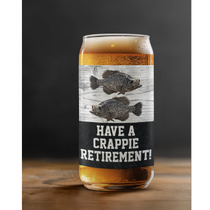 Funny Retirement Gevist Crappie Pun Gift Blikvorm Glas