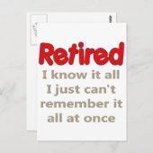 Funny Retirement Gezegde Briefkaart (Voorkant / Achterkant)