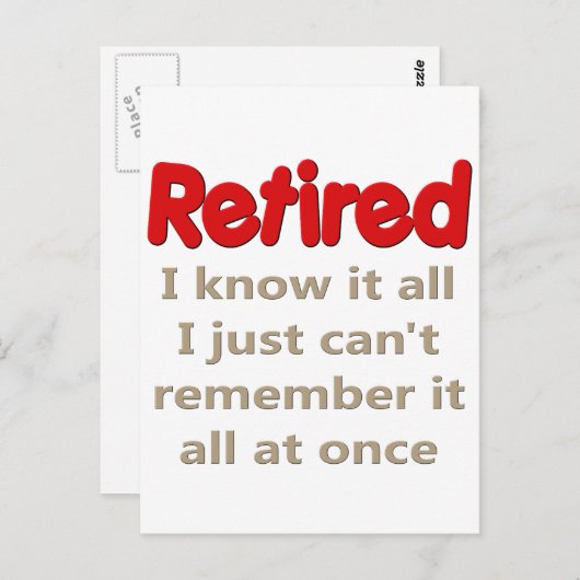 Funny Retirement Gezegde Briefkaart (Voorkant / Achterkant)