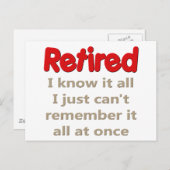 Funny Retirement Gezegde Briefkaart (Voorkant / Achterkant)