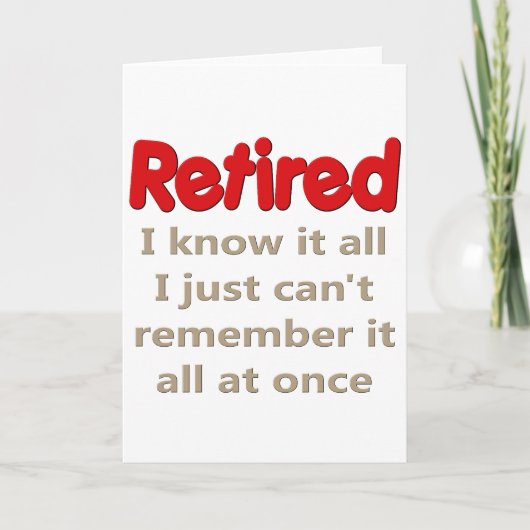 Funny Retirement Gezegde Kaart (Voorkant)