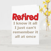 Funny Retirement Gezegde Kaart (Gele Bloem)