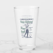 Funny Retirement Golfer Theme Retro Golf Glas (Voorkant)