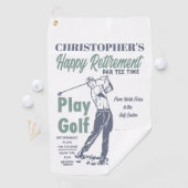 Funny Retirement Golfer Theme Retro Golf Golfhanddoek (Insitu)