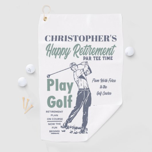 Funny Retirement Golfer Theme Retro Golf Golfhanddoek (Insitu)