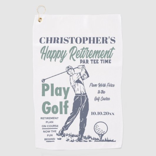 Funny Retirement Golfer Theme Retro Golf Golfhanddoek (Voorkant)