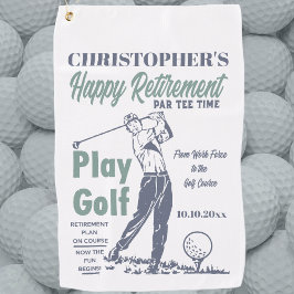 Funny Retirement Golfer Theme Retro Golf Golfhanddoek