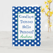 Funny Retirement Hallo Pension Blue Kaart (Gele Bloem)