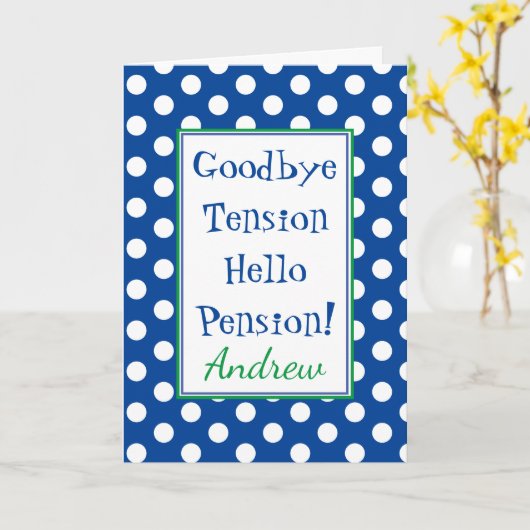 Funny Retirement Hallo Pension Blue Kaart (Gele Bloem)