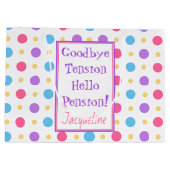 Funny Retirement Hallo Pension Quote Colorful Larg Groot Cadeauzakje (Achterkant)