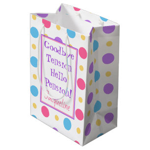 Funny Retirement Hallo Pension Quote Colorful Medium Cadeauzakje
