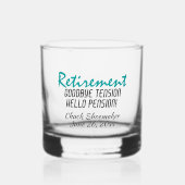 Funny Retirement Herdenking Whisky Glas (Voorkant)