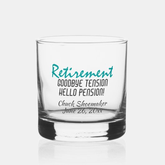 Funny Retirement Herdenking Whisky Glas (Voorkant)