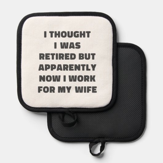 Funny Retirement Humor Husband Wife Pannenlap (Voorkant / Achterkant)