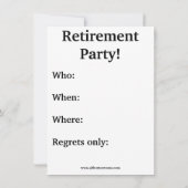 Funny Retirement Humor Party Kaart (Achterkant)