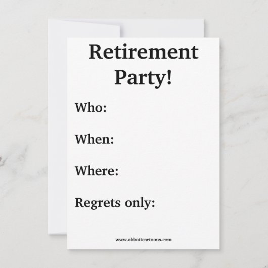 Funny Retirement Humor Party Kaart (Achterkant)