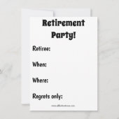 Funny Retirement Humor Party Kaart (Achterkant)