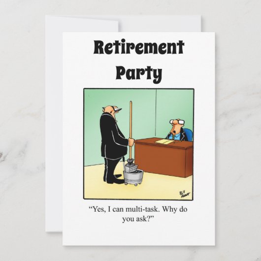 Funny Retirement Humor Party Kaart (Voorkant)
