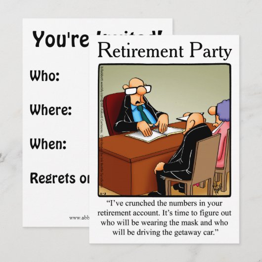 Funny Retirement Humor Party Kaart (Voorkant / Achterkant)