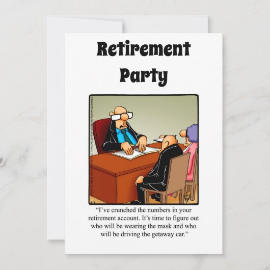 Funny Retirement Humor Party Kaart (Voorkant)