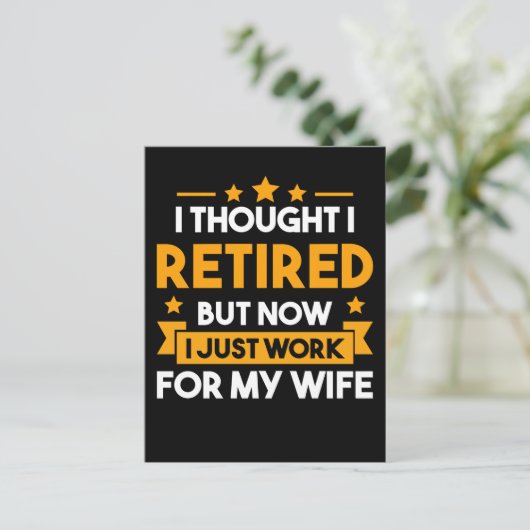 Funny Retirement Husband Wife in ruste vader Briefkaart (Staand voorkant)