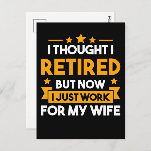 Funny Retirement Husband Wife in ruste vader Briefkaart (Voorkant / Achterkant)