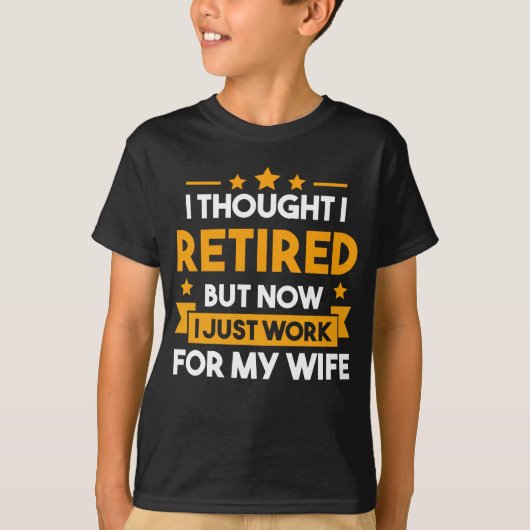 Funny Retirement Husband Wife in ruste vader T-shirt (Voorkant)