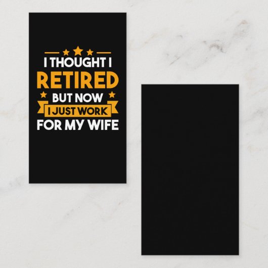 Funny Retirement Husband Wife in ruste vader Visitekaartje (Voorkant / Achterkant)
