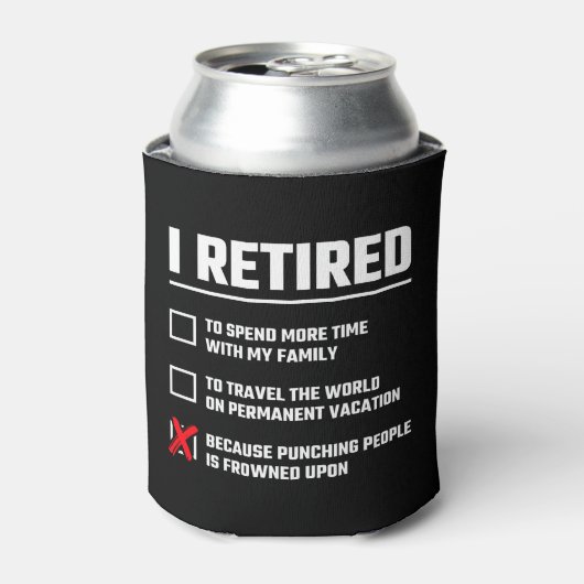 Funny Retirement - Ik ben in ruste - Happy Retirem Blikjeskoeler (Blikje Voorkant)