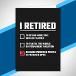 Funny Retirement - Ik ben in ruste - Happy Retirem Kaart<br><div class="desc">Dit grappige gepensioneerde meme is perfect voor een Happy Retirement Party voor uw medewerker, werknemer, manager, supervisor of baas. Iedereen die ooit een baan heeft gehad waarbij hij met anderen werkt, zal van deze grappige uittredingsgrap houden! Functies "Ik ben moe omdat het straffen van mensen wordt afgeschilderd", gelukkige pensioenmeme. Of...</div>