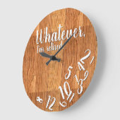 Funny Retirement Ik ben in ruste Rustic Wood Grote Klok (Hoek)