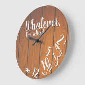 Funny Retirement Ik ben in ruste Rustic Wood Grote Klok (Hoek)