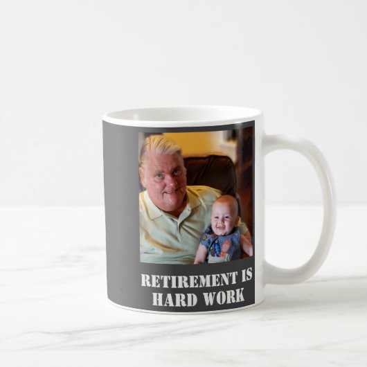 Funny Retirement Is Hard Work Quote Grandpa Photo Koffiemok (Rechts)
