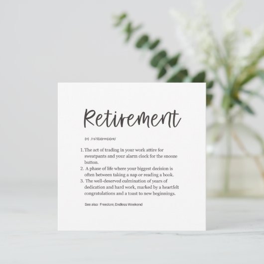Funny Retirement Kaart (Staand voorkant)