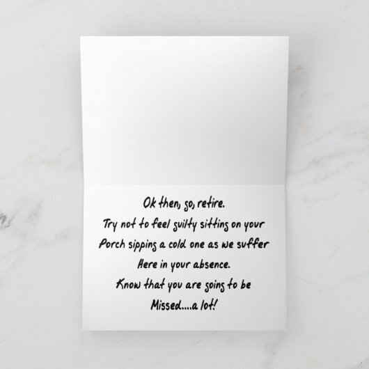 Funny Retirement Kards Kaart (Binnen)